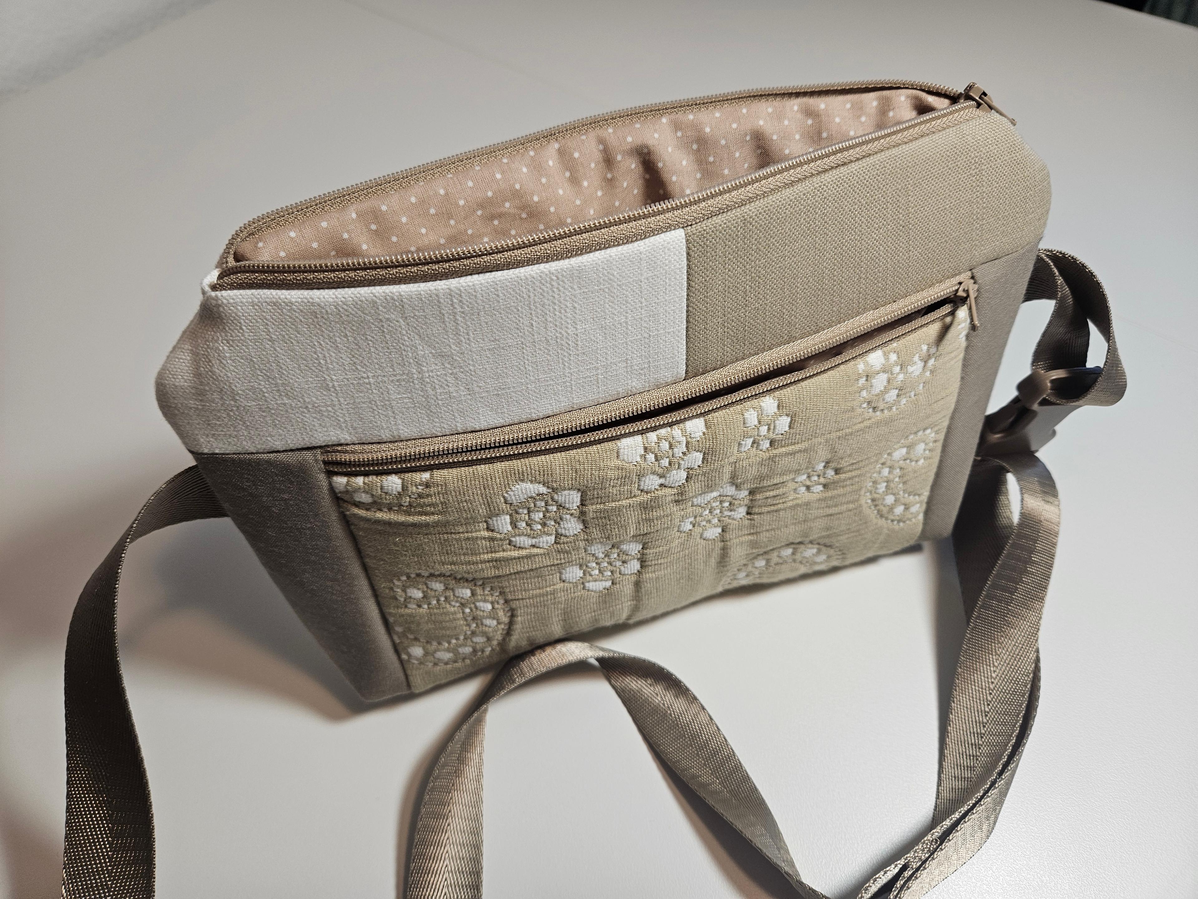 Beige Floral Belt Bag